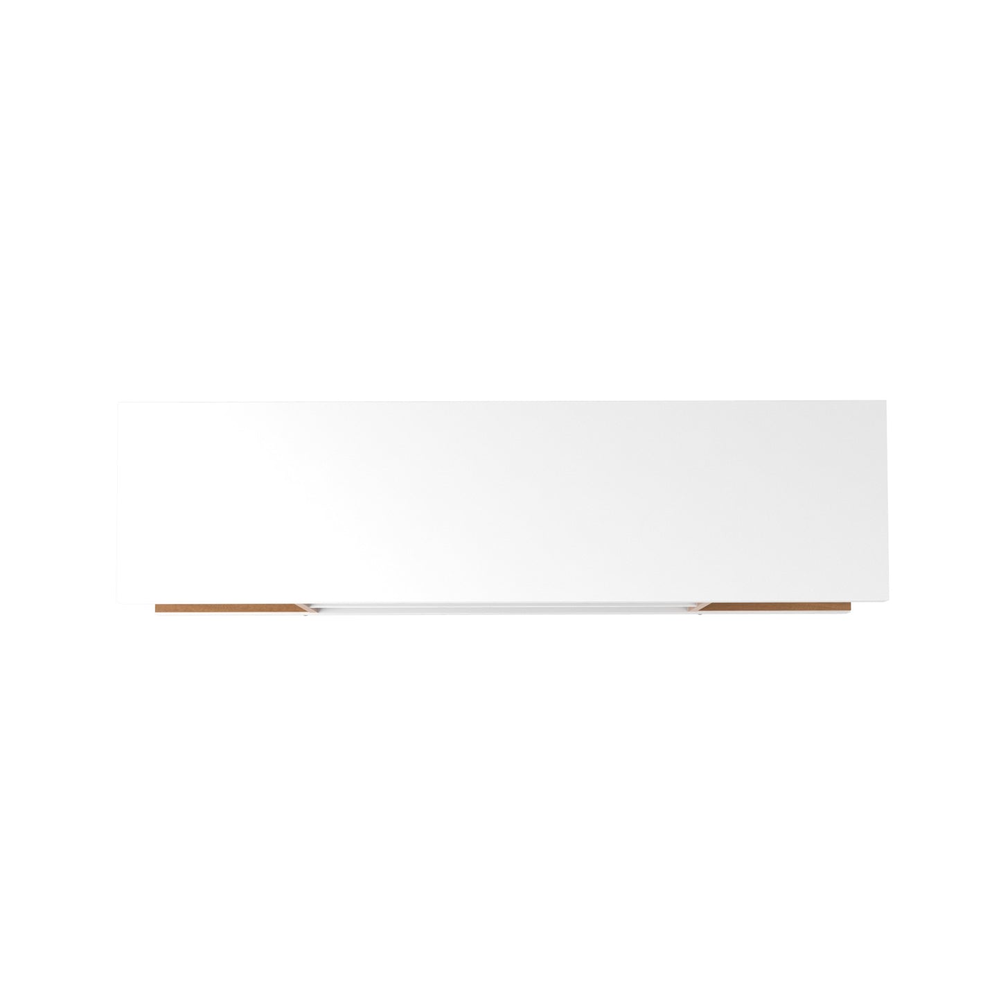 Eureka Modern 53.14" TV Stand with 4 Shelves - White Gloss/Maple Cream