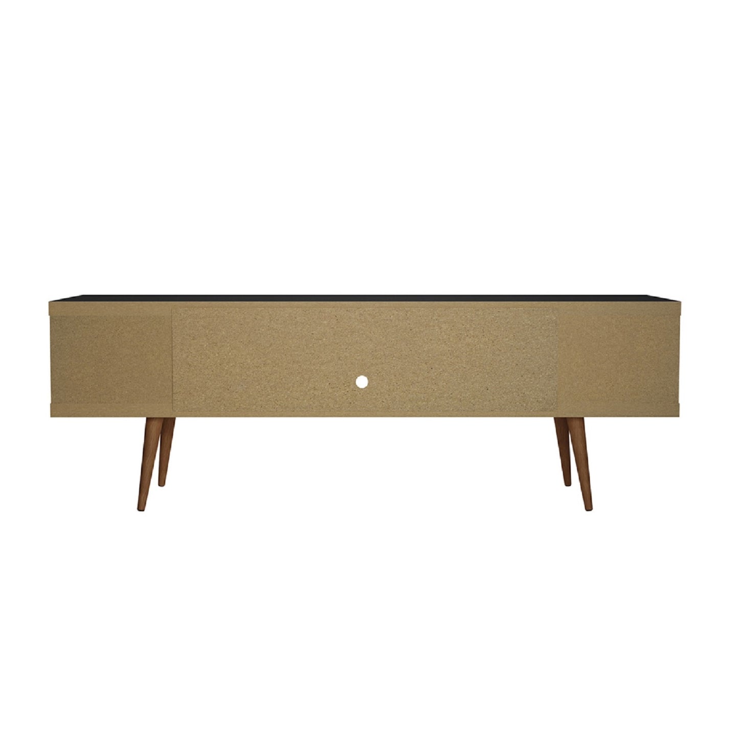Eureka Modern 70.47" TV Stand with 4 Shelves - Black/Maple Cream