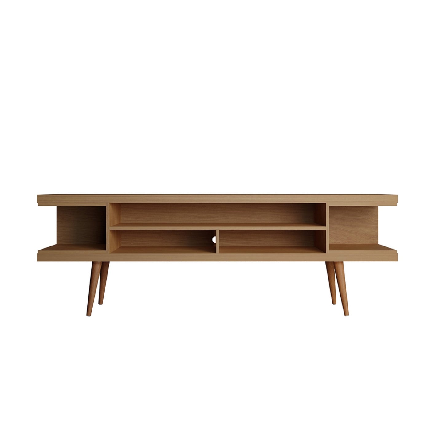Eureka Modern 70.47" TV Stand with 4 Shelves - Maple Cream