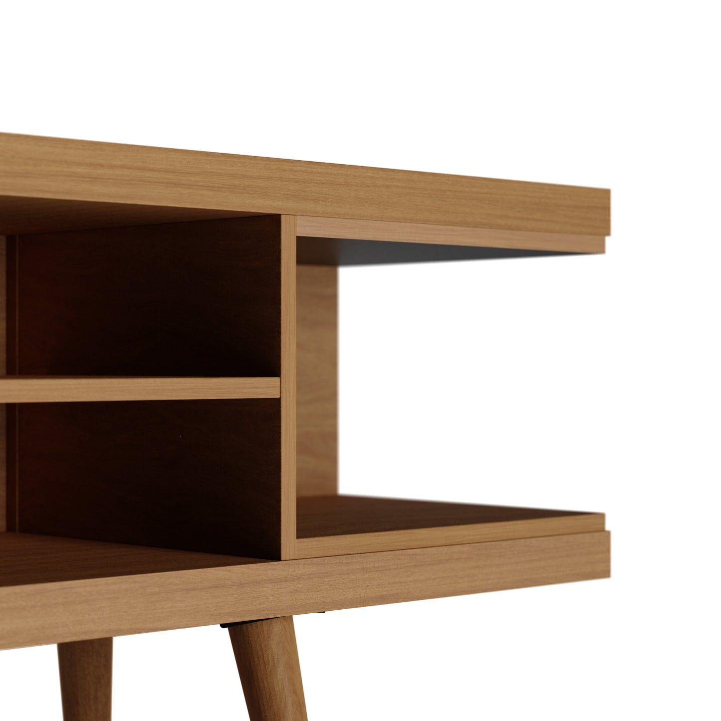 Eureka Modern 70.47" TV Stand with 4 Shelves - Maple Cream
