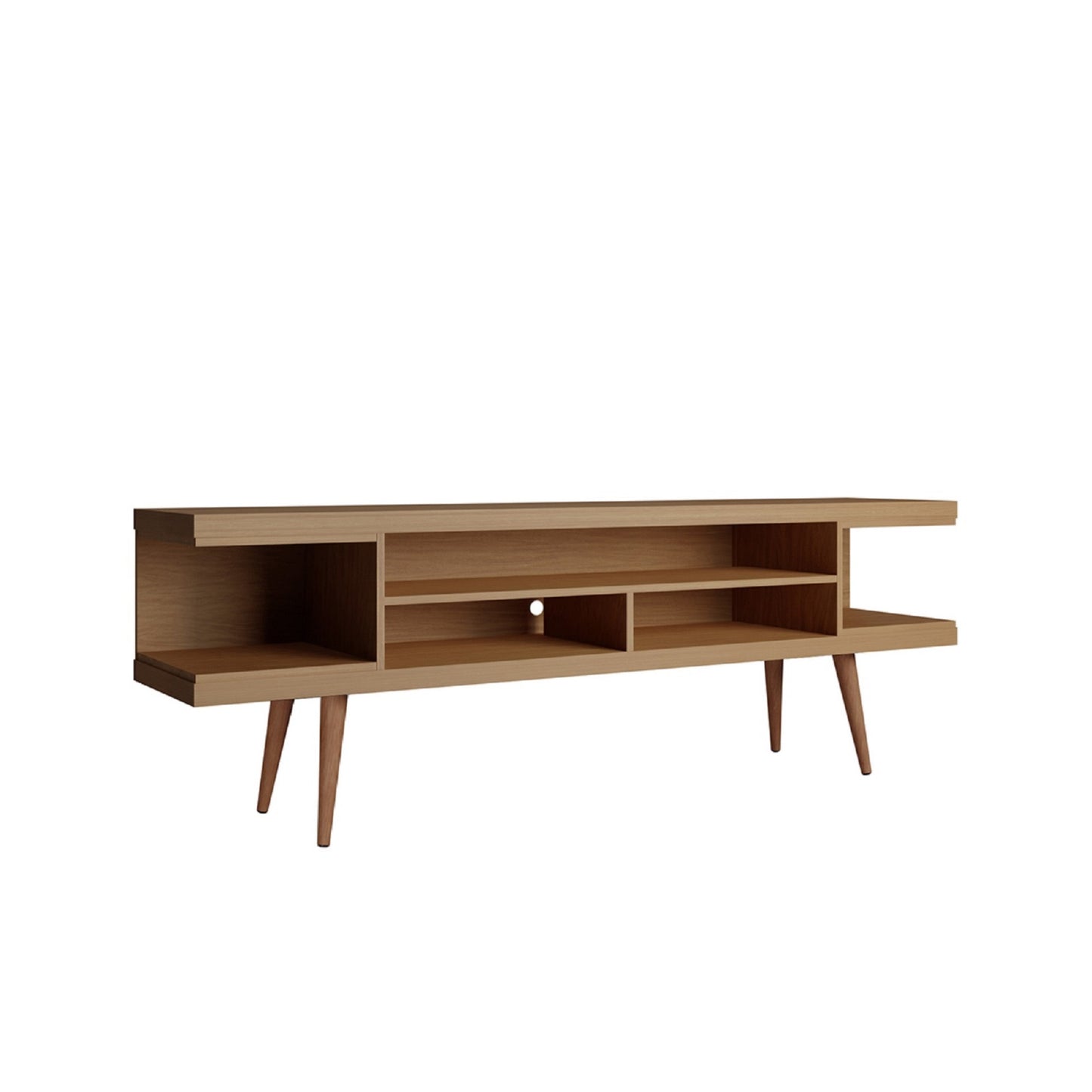 Eureka Modern 70.47" TV Stand with 4 Shelves - Maple Cream