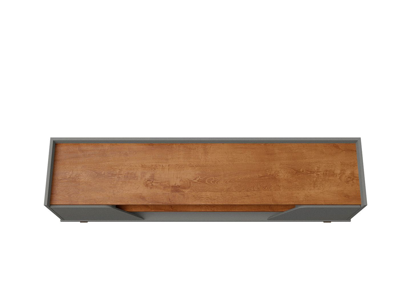 Marcus Mid-Century Modern TV Stand with 2 Drawers - Grey/Brown