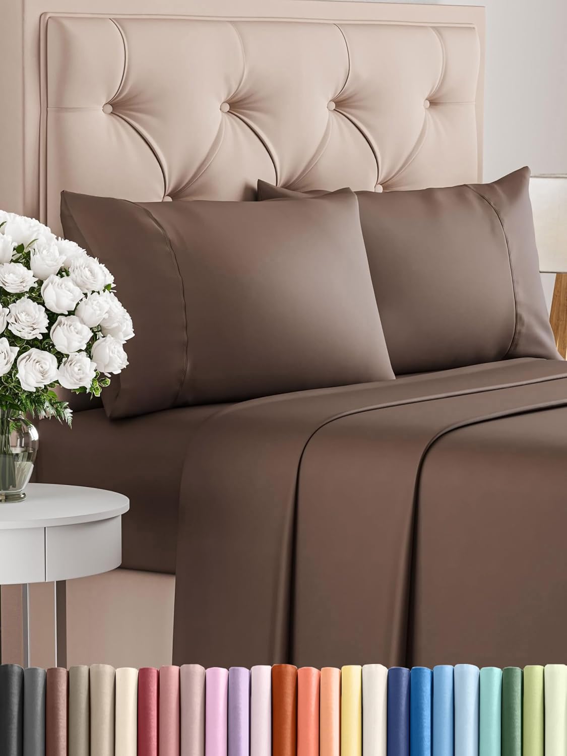 Queen 6 Piece Sheet Set - Comfy Breathable & Cooling - Ultra Soft Hotel Luxury Bedding Set w/ 8-16 Inch Deep Pockets - 1 Flat & 1 Fitted Sheet & 4 Pillowcases - Cozy, Wrinkle Free & Easy Care - White