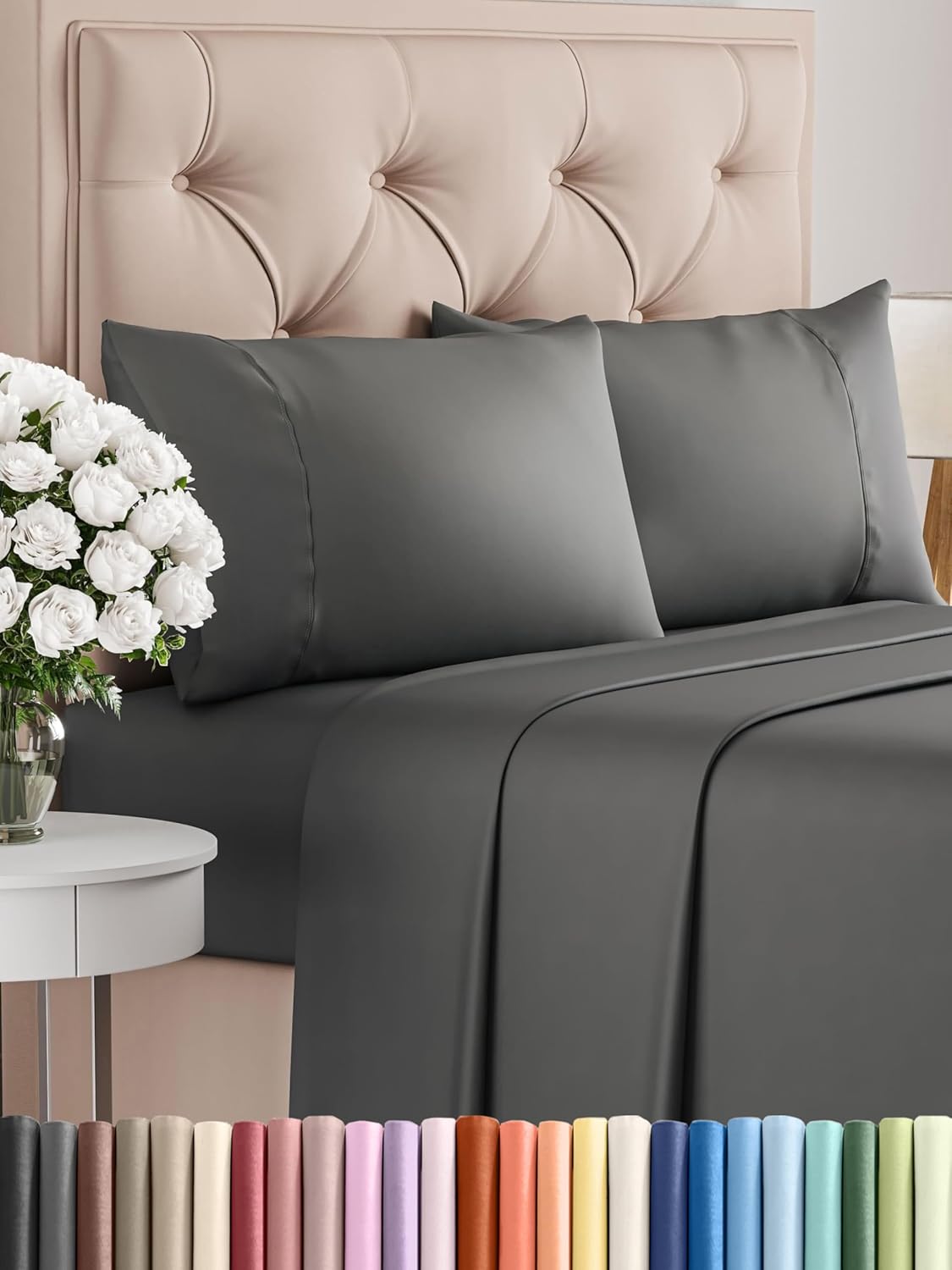 Queen 6 Piece Sheet Set - Comfy Breathable & Cooling - Ultra Soft Hotel Luxury Bedding Set w/ 8-16 Inch Deep Pockets - 1 Flat & 1 Fitted Sheet & 4 Pillowcases - Cozy, Wrinkle Free & Easy Care - White