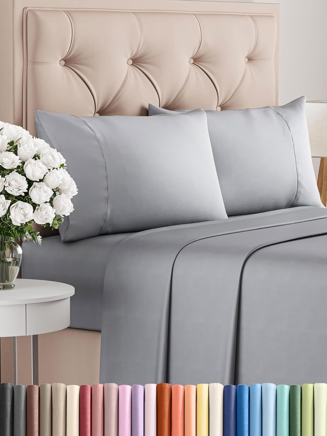 Queen 6 Piece Sheet Set - Comfy Breathable & Cooling - Ultra Soft Hotel Luxury Bedding Set w/ 8-16 Inch Deep Pockets - 1 Flat & 1 Fitted Sheet & 4 Pillowcases - Cozy, Wrinkle Free & Easy Care - White