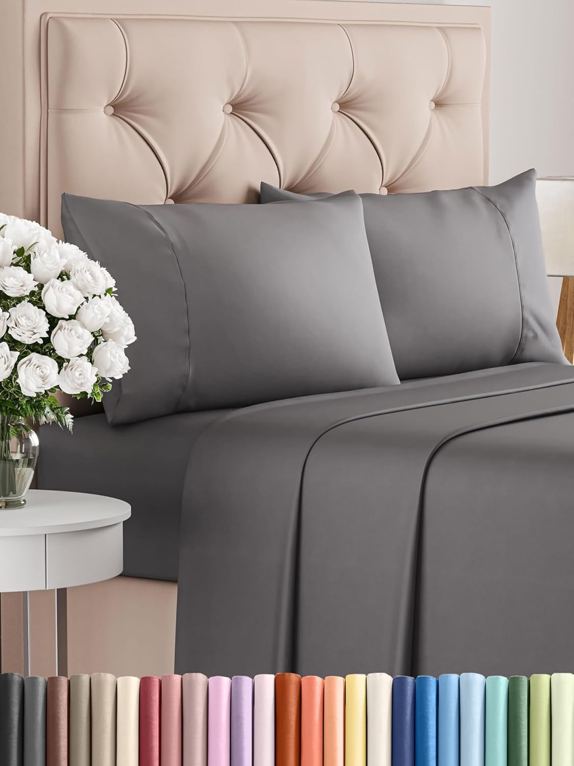 Queen 6 Piece Sheet Set - Comfy Breathable & Cooling - Ultra Soft Hotel Luxury Bedding Set w/ 8-16 Inch Deep Pockets - 1 Flat & 1 Fitted Sheet & 4 Pillowcases - Cozy, Wrinkle Free & Easy Care - White
