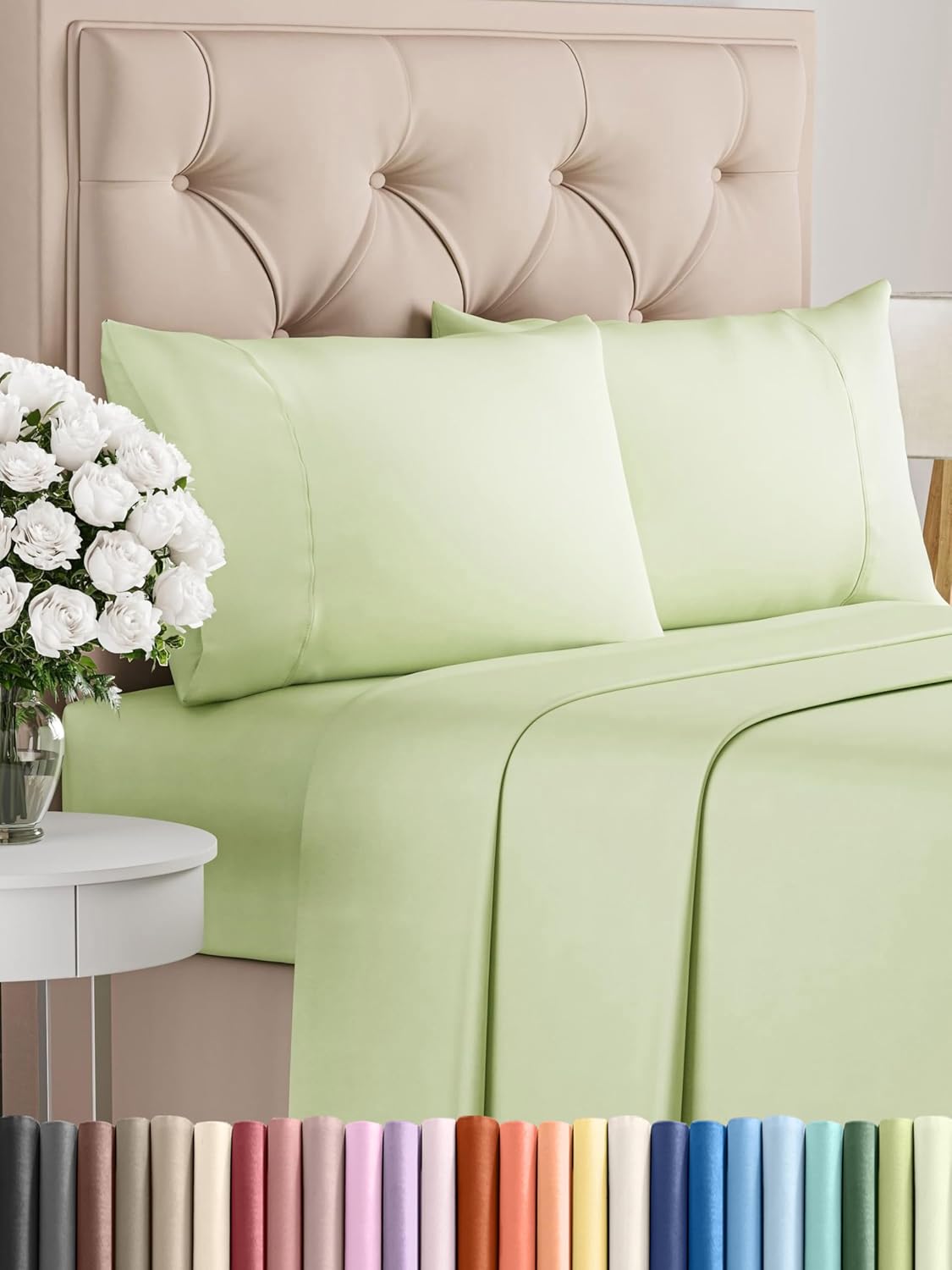 Queen 6 Piece Sheet Set - Comfy Breathable & Cooling - Ultra Soft Hotel Luxury Bedding Set w/ 8-16 Inch Deep Pockets - 1 Flat & 1 Fitted Sheet & 4 Pillowcases - Cozy, Wrinkle Free & Easy Care - White