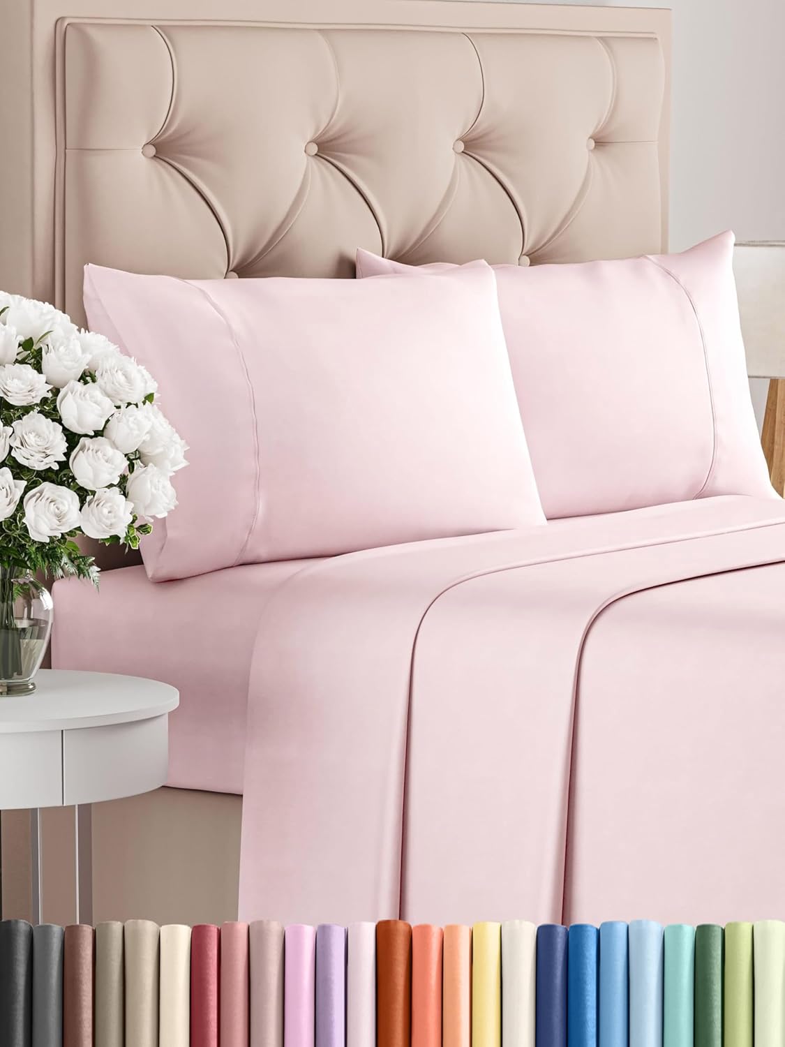 Queen 6 Piece Sheet Set - Comfy Breathable & Cooling - Ultra Soft Hotel Luxury Bedding Set w/ 8-16 Inch Deep Pockets - 1 Flat & 1 Fitted Sheet & 4 Pillowcases - Cozy, Wrinkle Free & Easy Care - White