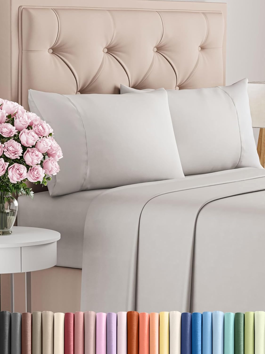 Queen 6 Piece Sheet Set - Comfy Breathable & Cooling - Ultra Soft Hotel Luxury Bedding Set w/ 8-16 Inch Deep Pockets - 1 Flat & 1 Fitted Sheet & 4 Pillowcases - Cozy, Wrinkle Free & Easy Care - White