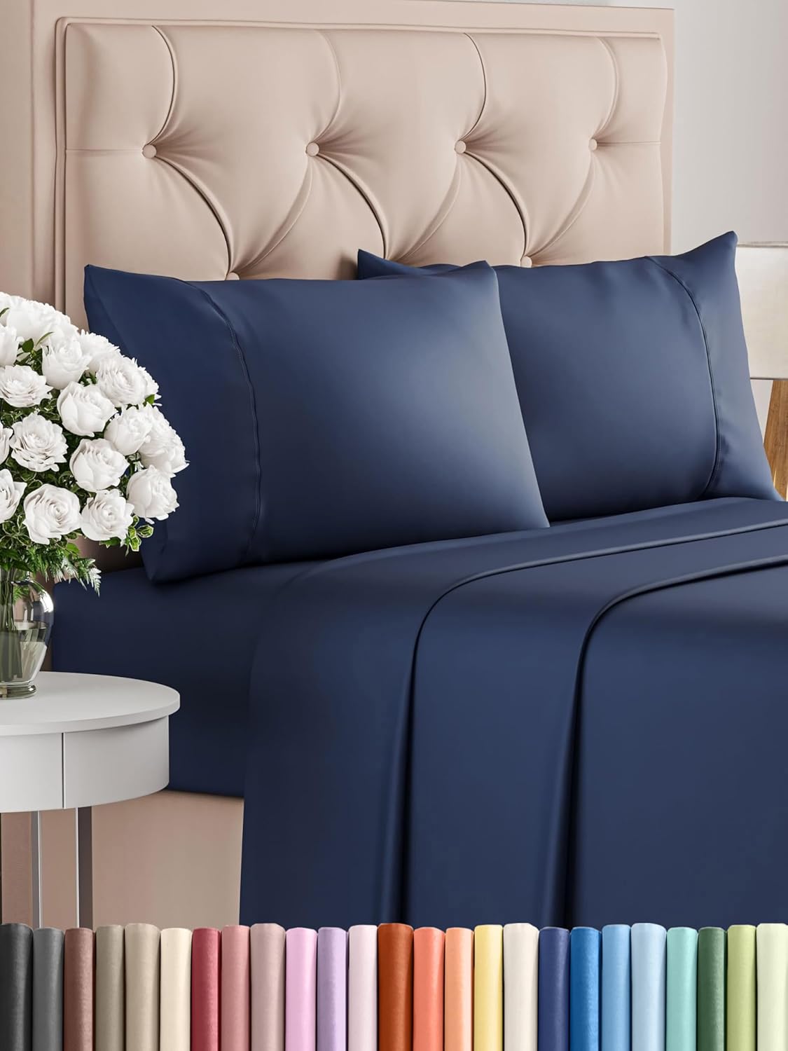 Queen 6 Piece Sheet Set - Comfy Breathable & Cooling - Ultra Soft Hotel Luxury Bedding Set w/ 8-16 Inch Deep Pockets - 1 Flat & 1 Fitted Sheet & 4 Pillowcases - Cozy, Wrinkle Free & Easy Care - White