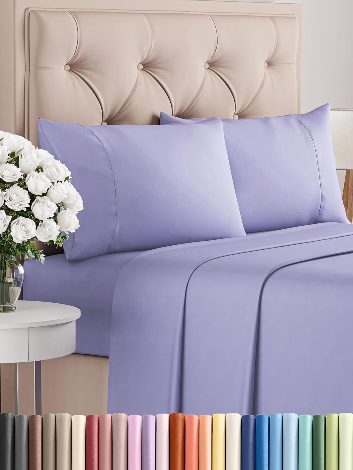 Queen 6 Piece Sheet Set - Comfy Breathable & Cooling - Ultra Soft Hotel Luxury Bedding Set w/ 8-16 Inch Deep Pockets - 1 Flat & 1 Fitted Sheet & 4 Pillowcases - Cozy, Wrinkle Free & Easy Care - White