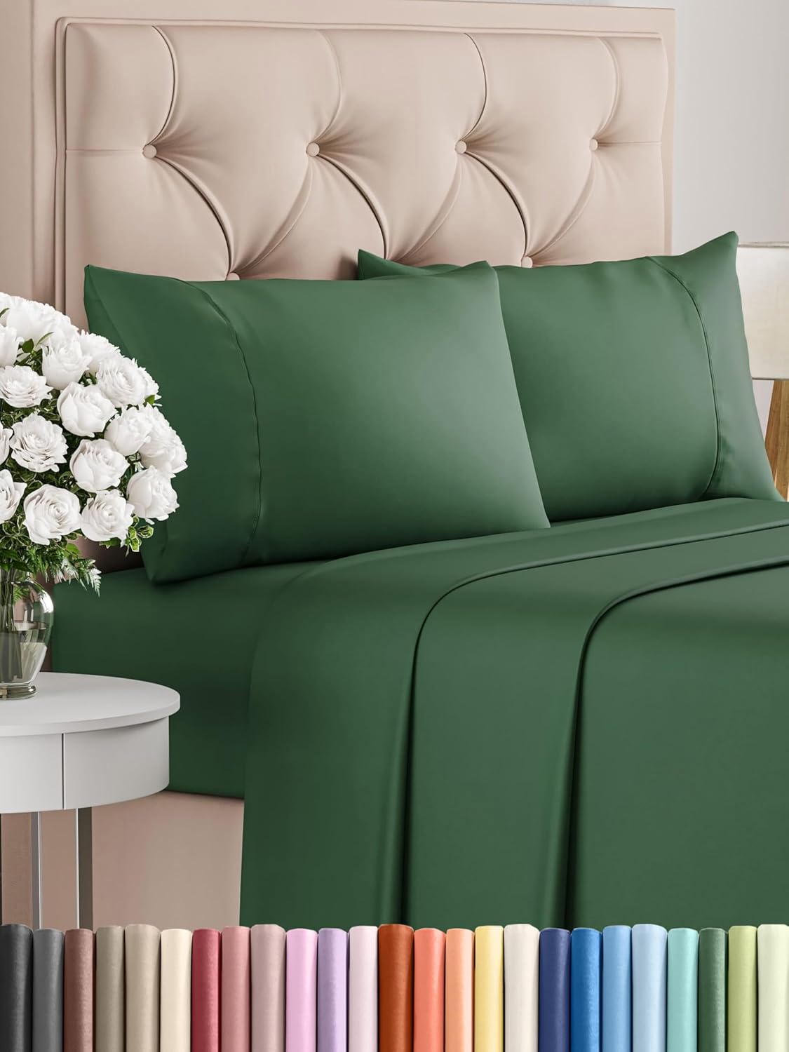 Queen 6 Piece Sheet Set - Comfy Breathable & Cooling - Ultra Soft Hotel Luxury Bedding Set w/ 8-16 Inch Deep Pockets - 1 Flat & 1 Fitted Sheet & 4 Pillowcases - Cozy, Wrinkle Free & Easy Care - White