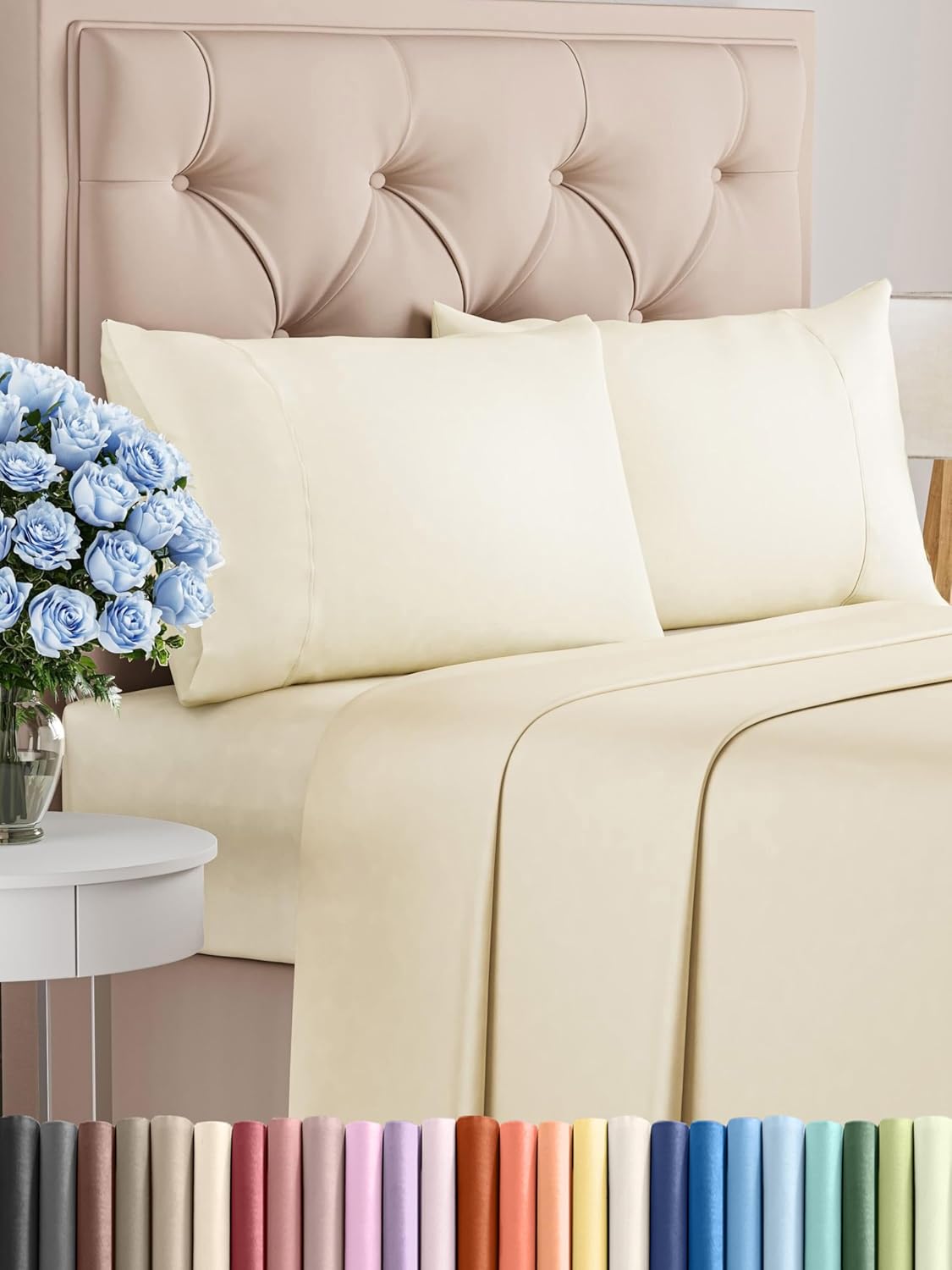 Queen 6 Piece Sheet Set - Comfy Breathable & Cooling - Ultra Soft Hotel Luxury Bedding Set w/ 8-16 Inch Deep Pockets - 1 Flat & 1 Fitted Sheet & 4 Pillowcases - Cozy, Wrinkle Free & Easy Care - White