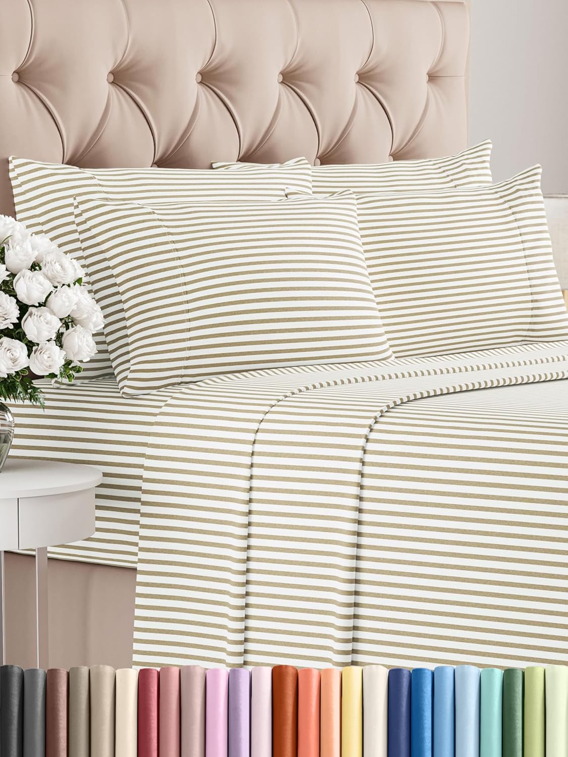Queen 6 Piece Sheet Set - Comfy Breathable & Cooling - Ultra Soft Hotel Luxury Bedding Set w/ 8-16 Inch Deep Pockets - 1 Flat & 1 Fitted Sheet & 4 Pillowcases - Cozy, Wrinkle Free & Easy Care - White