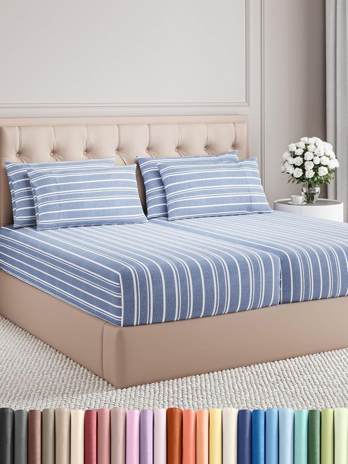 Queen 6 Piece Sheet Set - Comfy Breathable & Cooling - Ultra Soft Hotel Luxury Bedding Set w/ 8-16 Inch Deep Pockets - 1 Flat & 1 Fitted Sheet & 4 Pillowcases - Cozy, Wrinkle Free & Easy Care - White