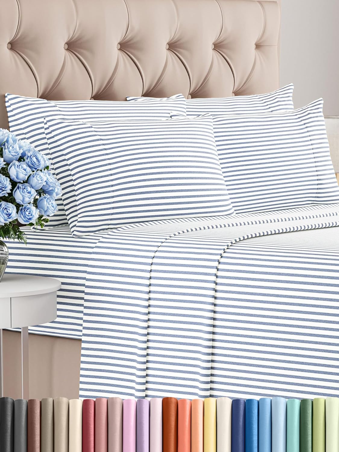 Queen 6 Piece Sheet Set - Comfy Breathable & Cooling - Ultra Soft Hotel Luxury Bedding Set w/ 8-16 Inch Deep Pockets - 1 Flat & 1 Fitted Sheet & 4 Pillowcases - Cozy, Wrinkle Free & Easy Care - White