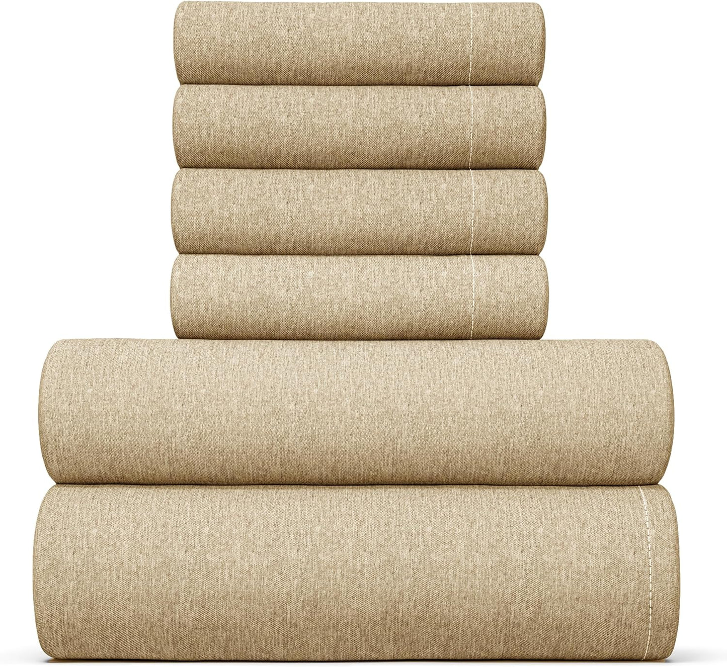 Queen 6 Piece Sheet Set - Comfy Breathable & Cooling - Ultra Soft Hotel Luxury Bedding Set w/ 8-16 Inch Deep Pockets - 1 Flat & 1 Fitted Sheet & 4 Pillowcases - Cozy, Wrinkle Free & Easy Care - White