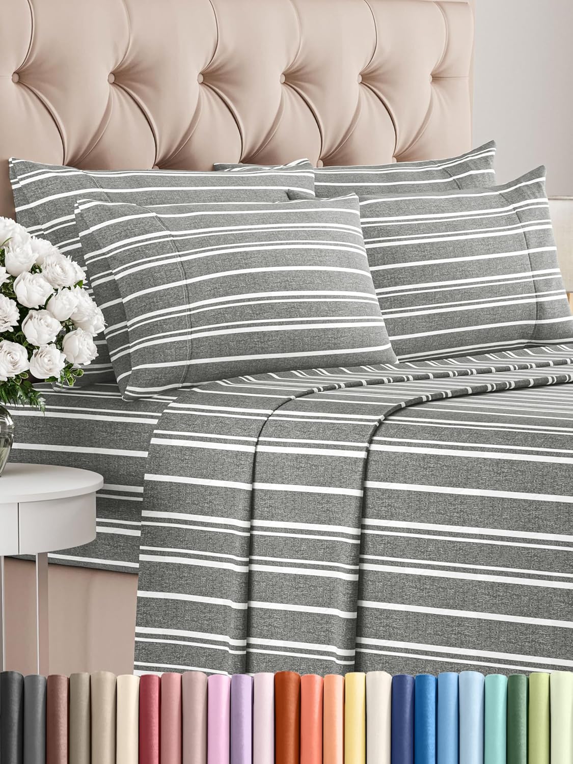 Queen 6 Piece Sheet Set - Comfy Breathable & Cooling - Ultra Soft Hotel Luxury Bedding Set w/ 8-16 Inch Deep Pockets - 1 Flat & 1 Fitted Sheet & 4 Pillowcases - Cozy, Wrinkle Free & Easy Care - White