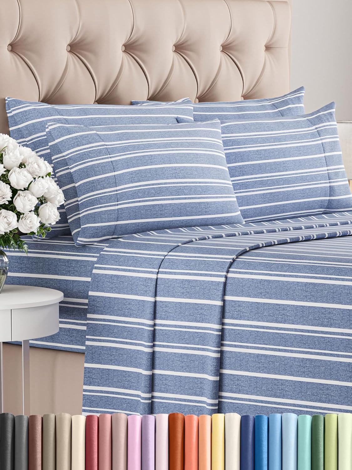 Queen 6 Piece Sheet Set - Comfy Breathable & Cooling - Ultra Soft Hotel Luxury Bedding Set w/ 8-16 Inch Deep Pockets - 1 Flat & 1 Fitted Sheet & 4 Pillowcases - Cozy, Wrinkle Free & Easy Care - White