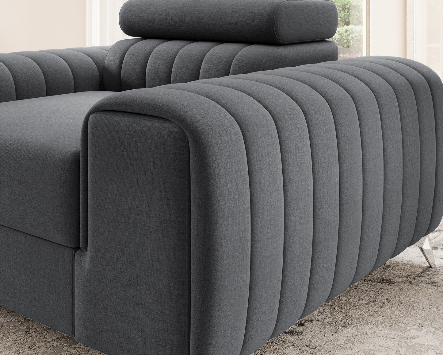 Laurence Modern Accent Chair - Dark Grey