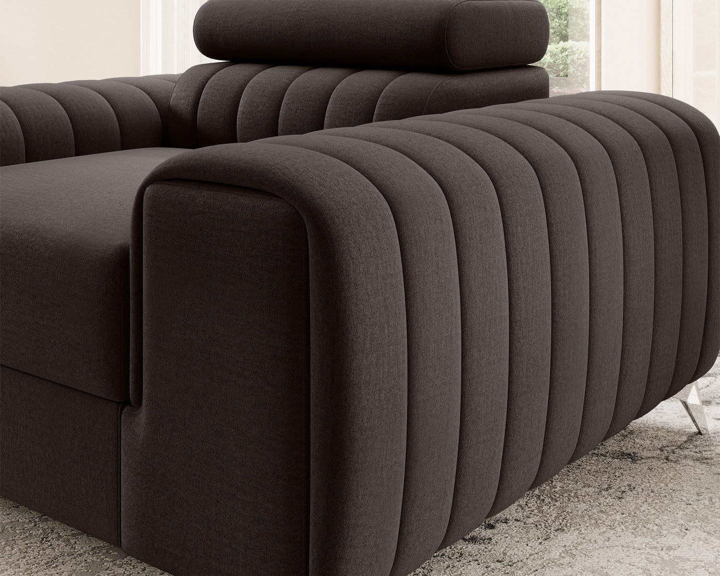 Laurence Modern Accent Chair - Dark Brown