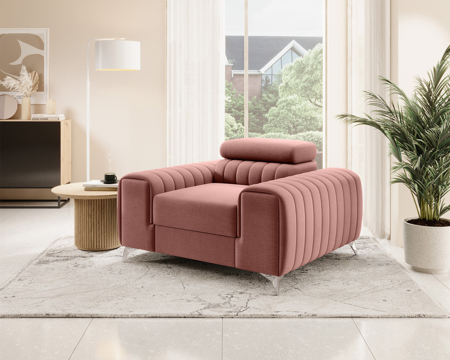 Laurence Modern Accent Chair - Plum