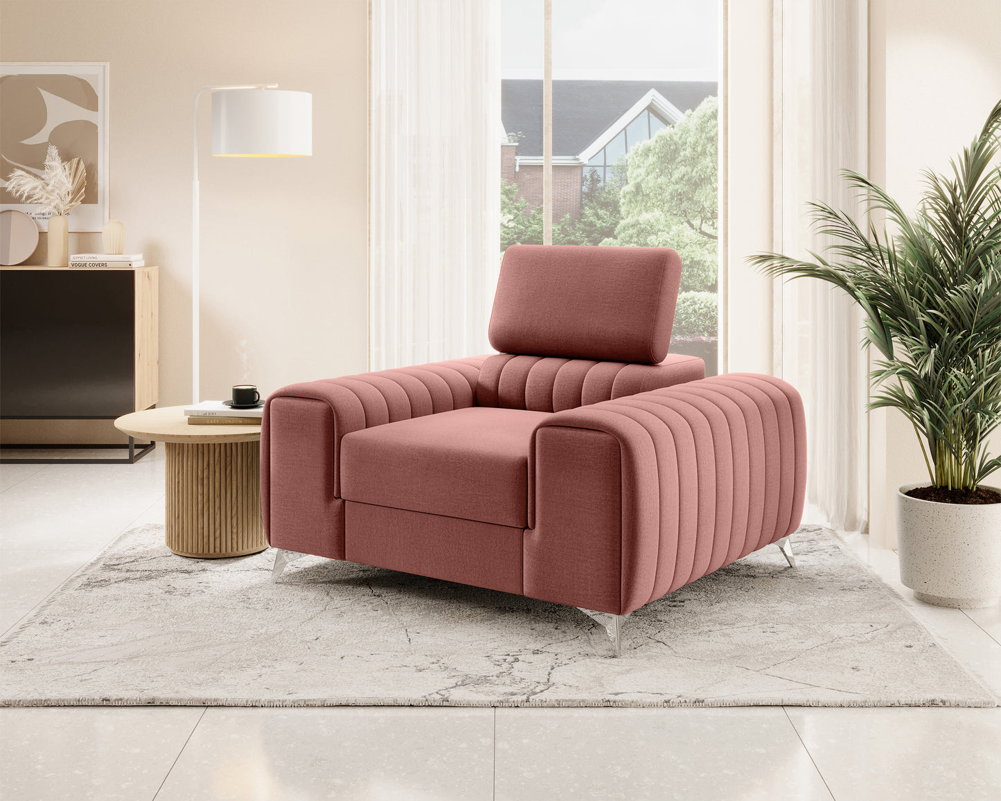 Laurence Modern Accent Chair - Plum