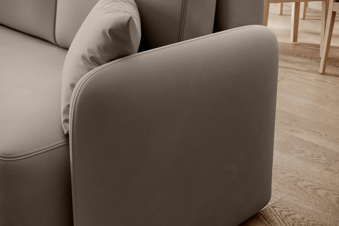 Hadson 3 Seater Storage Sleeper Chaise Sofa - Beige