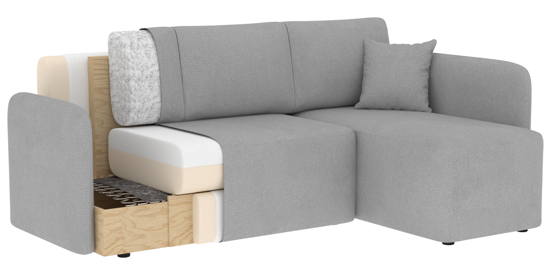 Hadson 3 Seater Storage Sleeper Chaise Sofa - Emerald Green