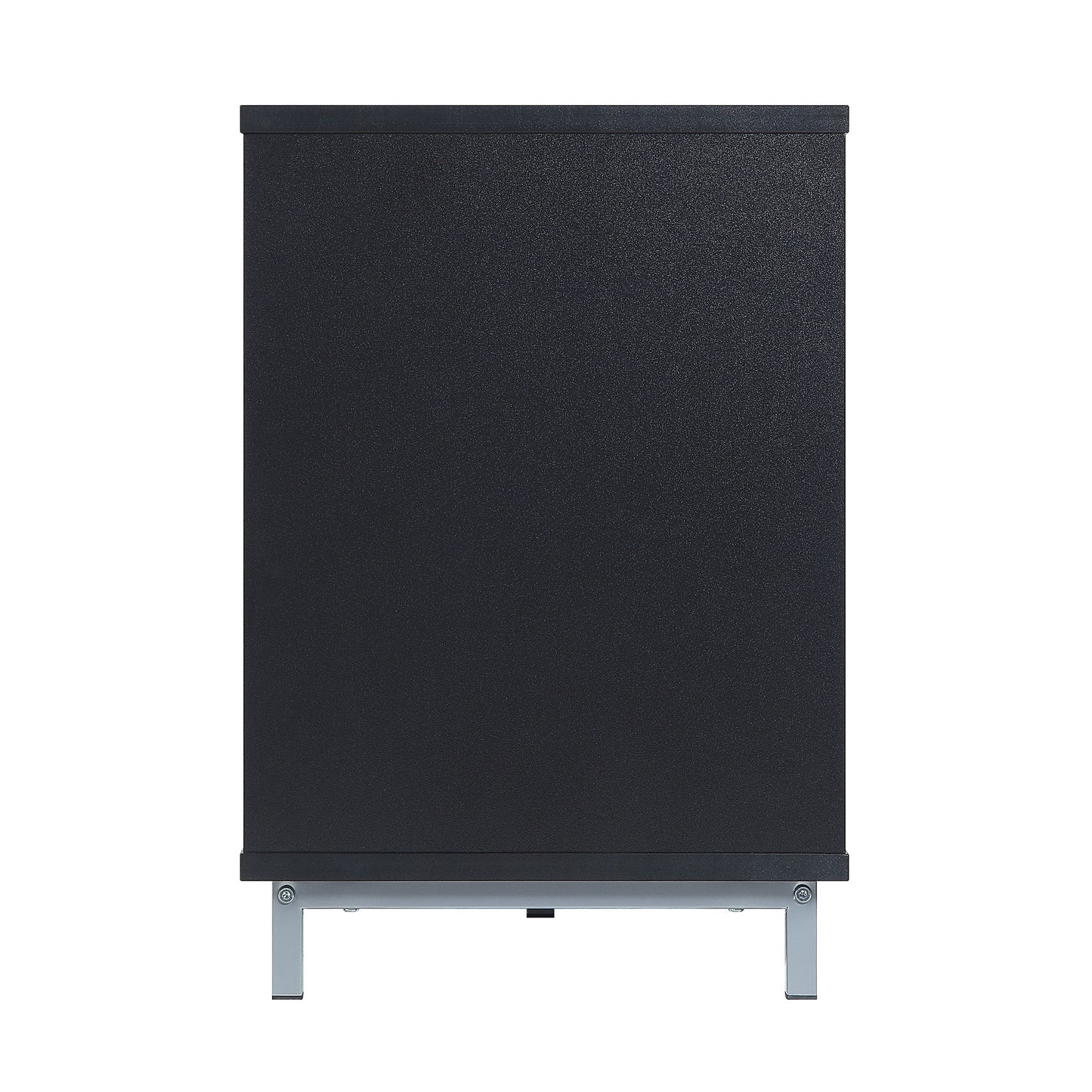 Firey 60" TV Stand/Fireplace with Glass Shelves - Black Gloss