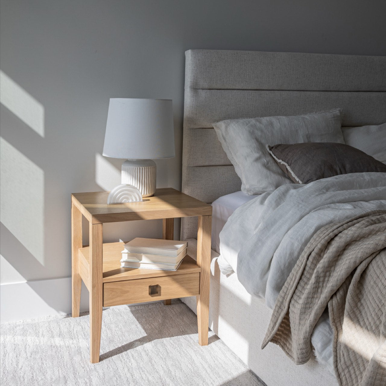 Justin Queen Storage Bed - Cream