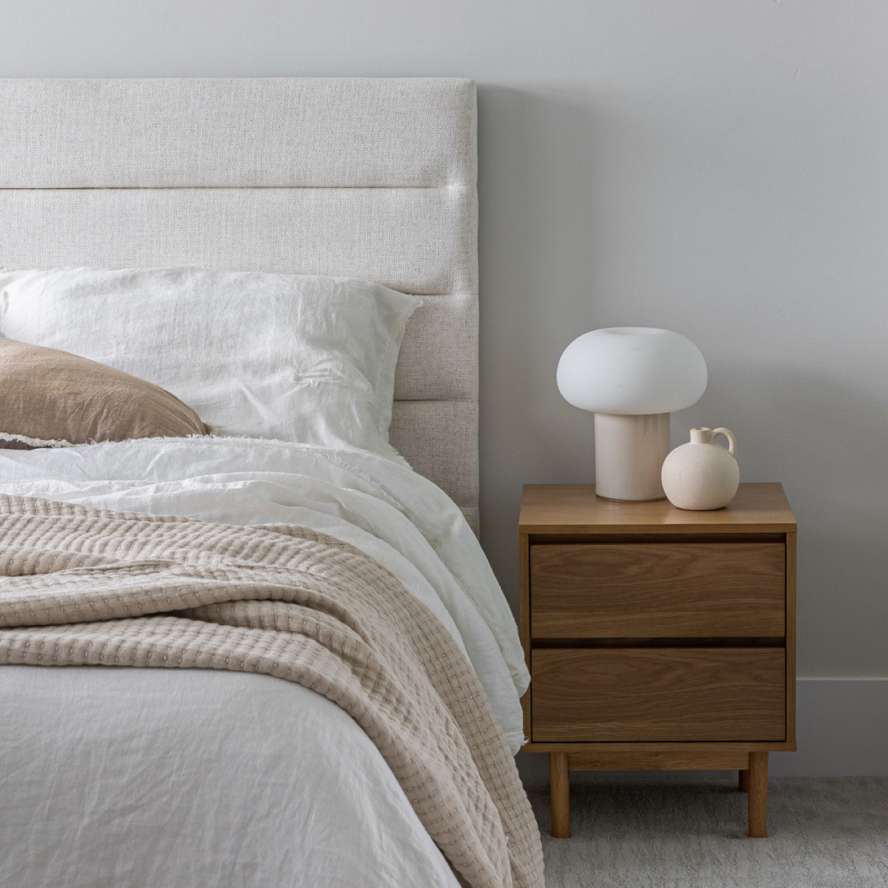 Justin Queen Storage Bed - Cream