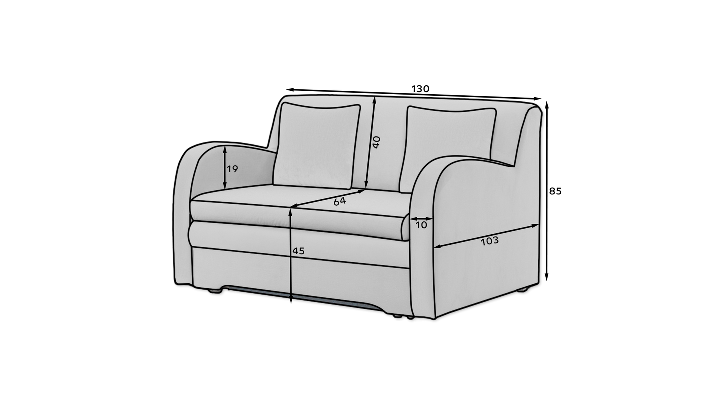 Ario Condo Style 2 Seater Storage Sleeper Sofa - Blue