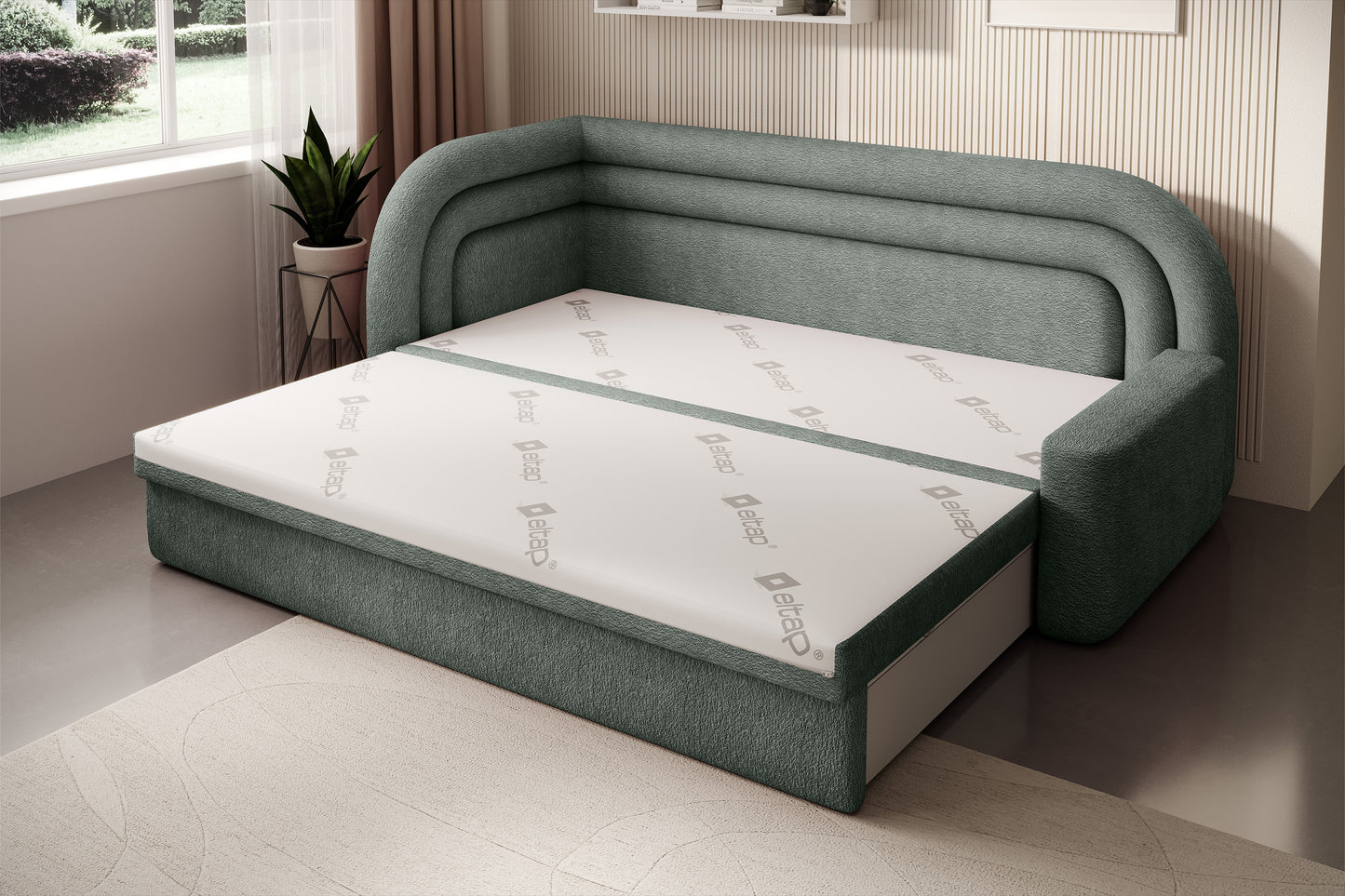 Fabillo Storage Sleeper Sofa - Moss Green