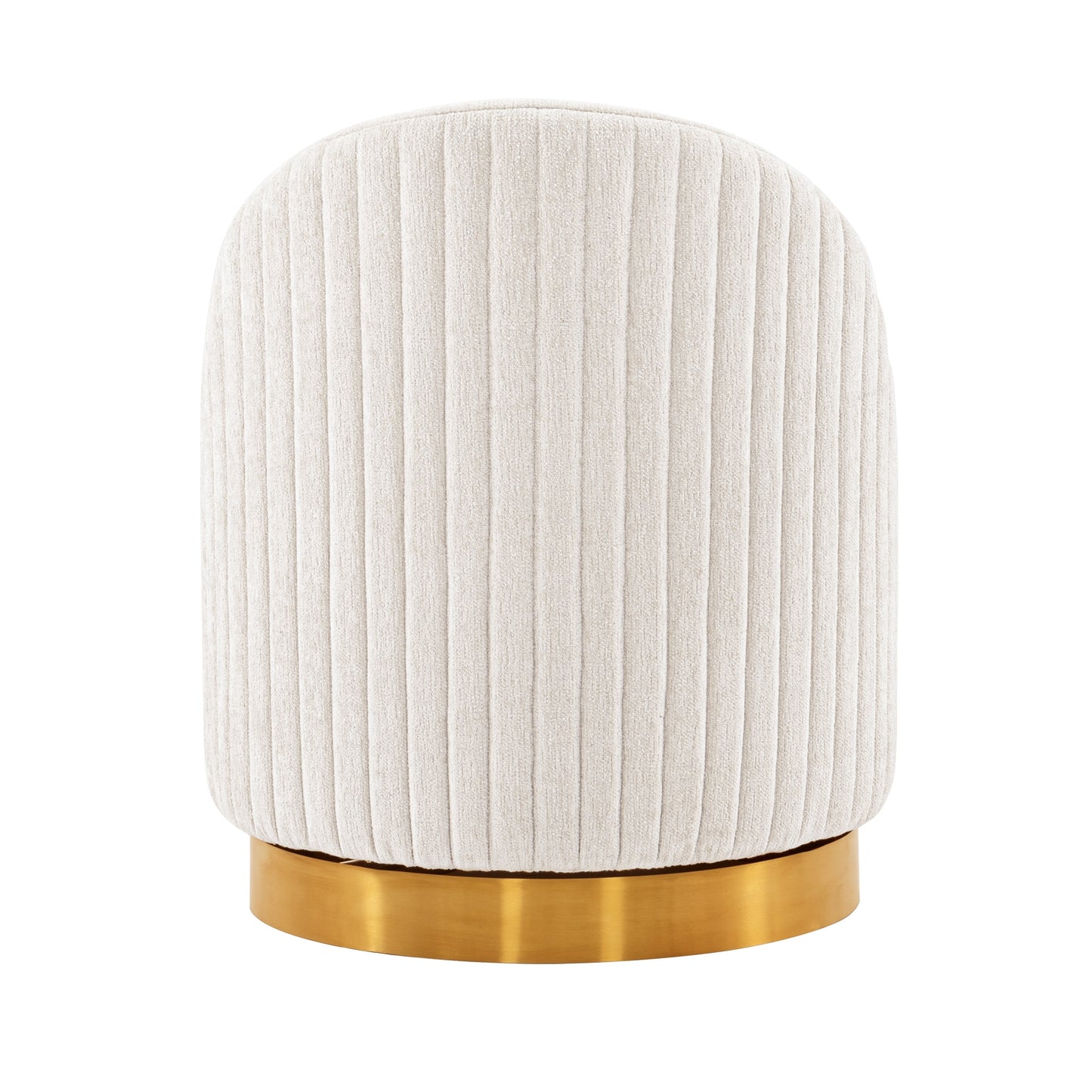 Pumpkin Swivel Chenille Accent Chair - Cream/Gold