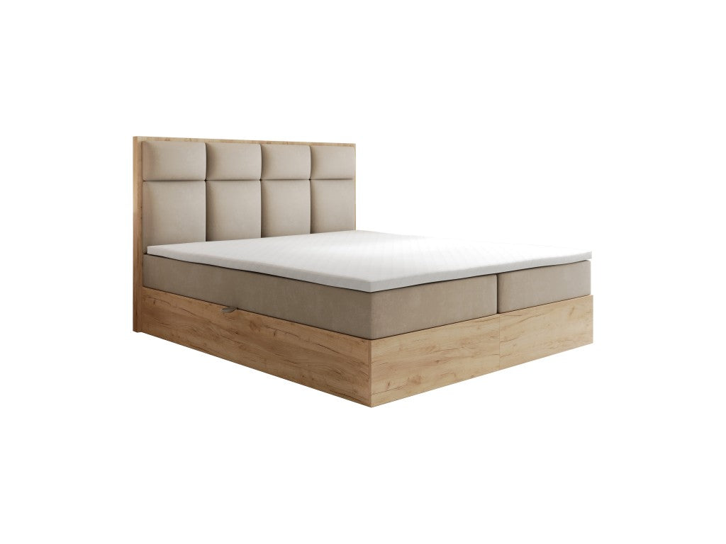 Selva Upholstered Lift Storage Platform Bed - Beige
