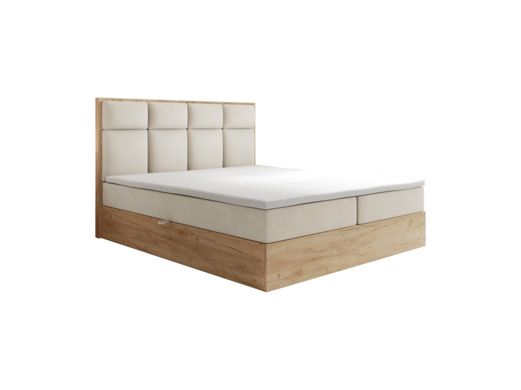 Selva Upholstered Lift Storage Platform Bed - Cream