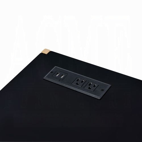 Lunar Elegant Multi-Purpose Desk w/USB Port - Black/Gold