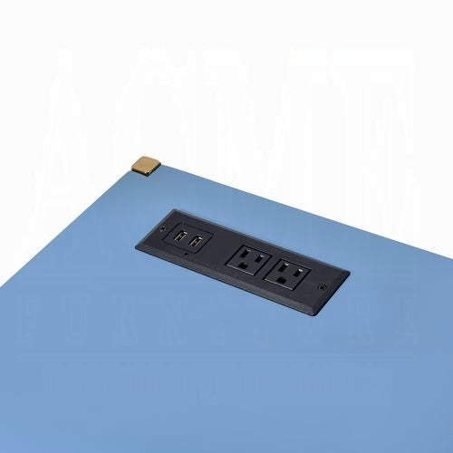 Lunar Elegant Multi-Purpose Desk w/USB Port - Blue/Gold