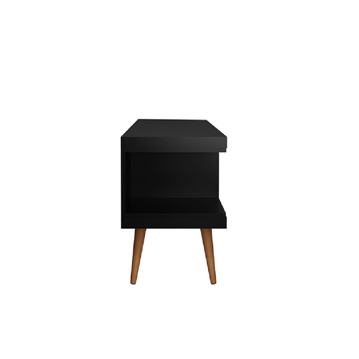 Eureka Modern 53.14" TV Stand with 4 Shelves - Black/Maple Cream