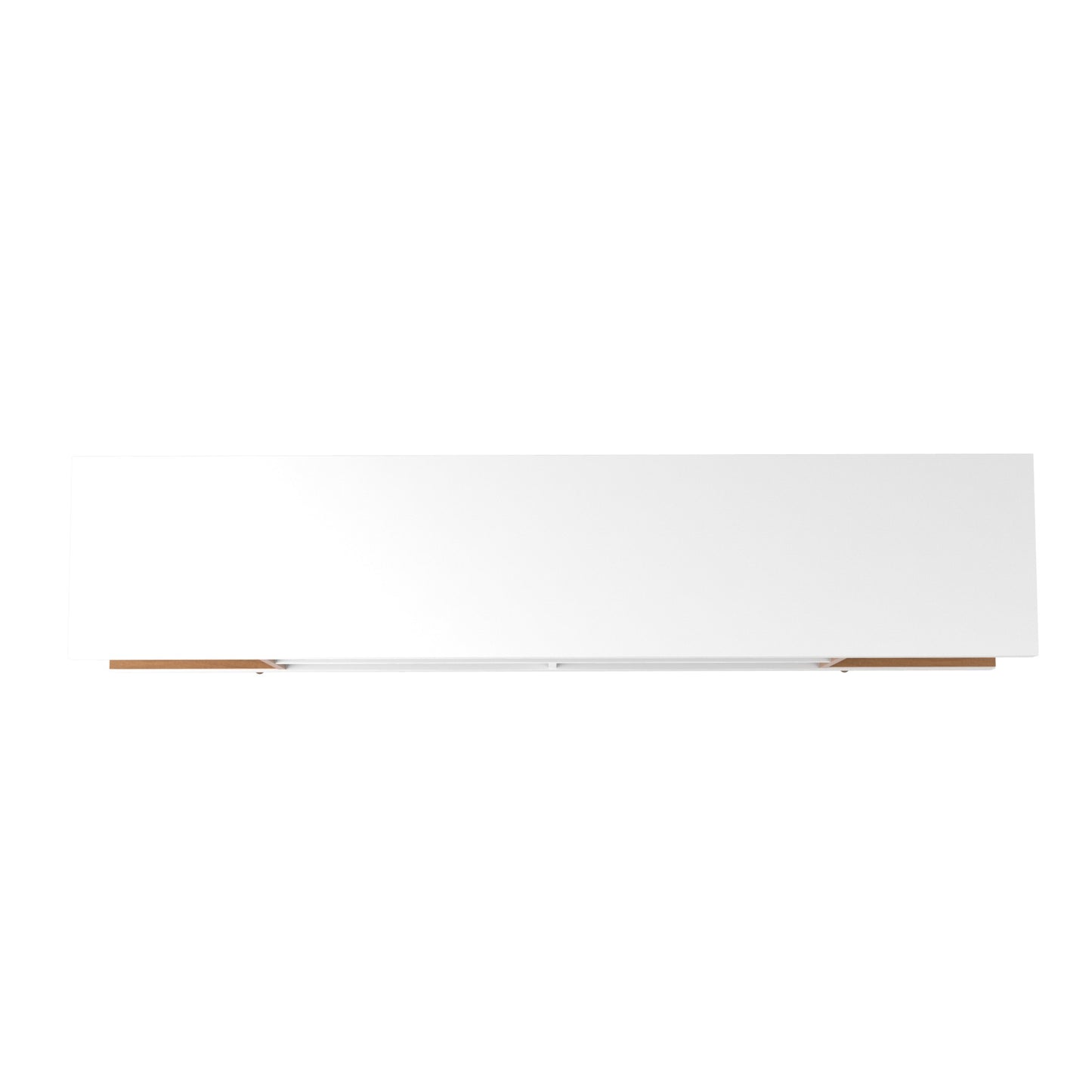 Eureka Modern 70.47" TV Stand with 4 Shelves - White Gloss/Maple Cream