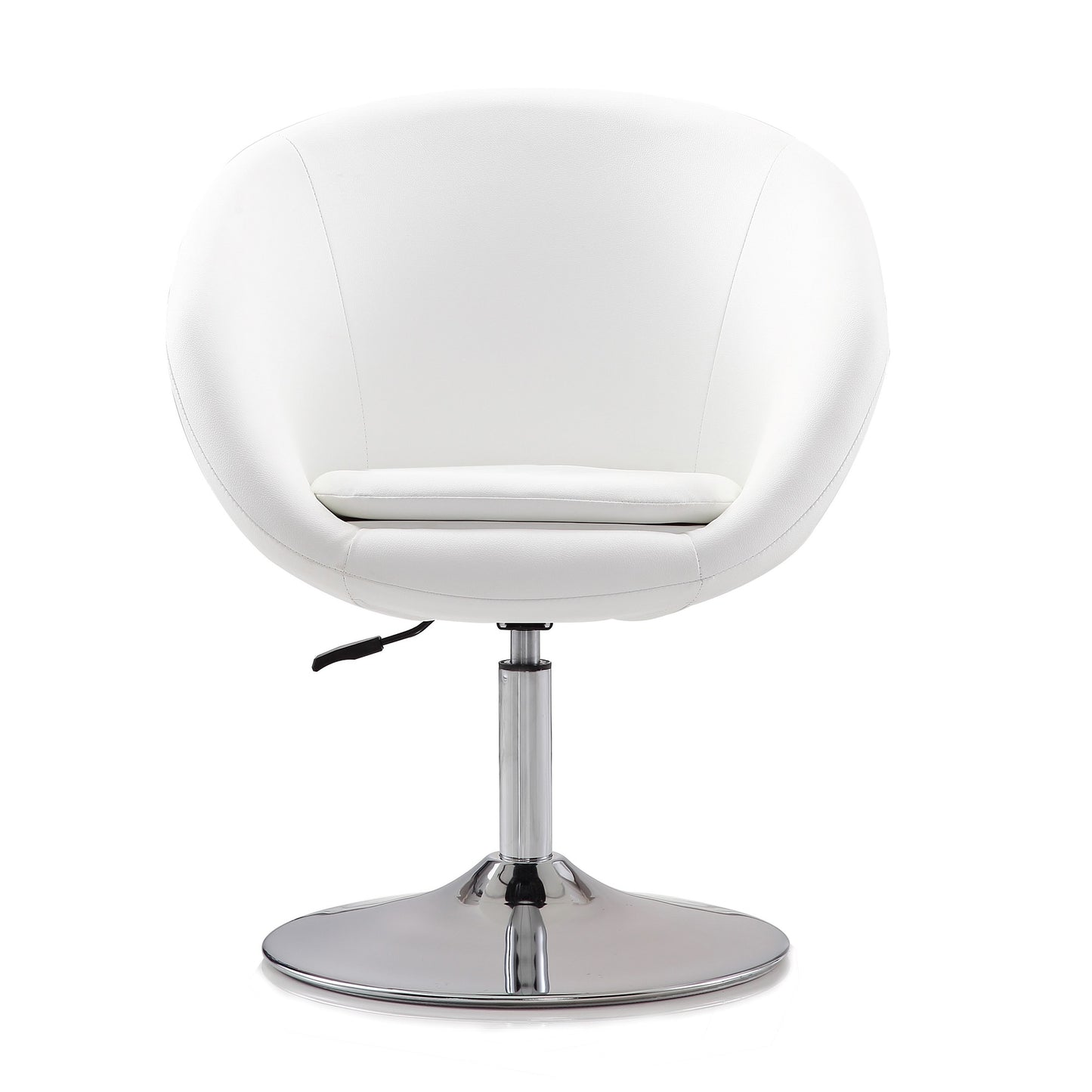 Chandra Swivel Adjustable Faux Leather Accent/Office Chair - White