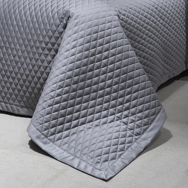 Avignon 3 Pc Light Weight Quilted Comforter Set - Champagne/Dark Grey/Beige/Steel Blue/Burgundy/White/Olive Green/Blush Pink