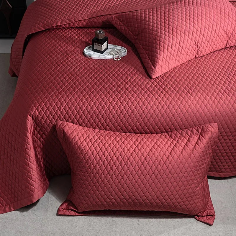 Avignon 3 Pc Light Weight Quilted Comforter Set - Champagne/Dark Grey/Beige/Steel Blue/Burgundy/White/Olive Green/Blush Pink