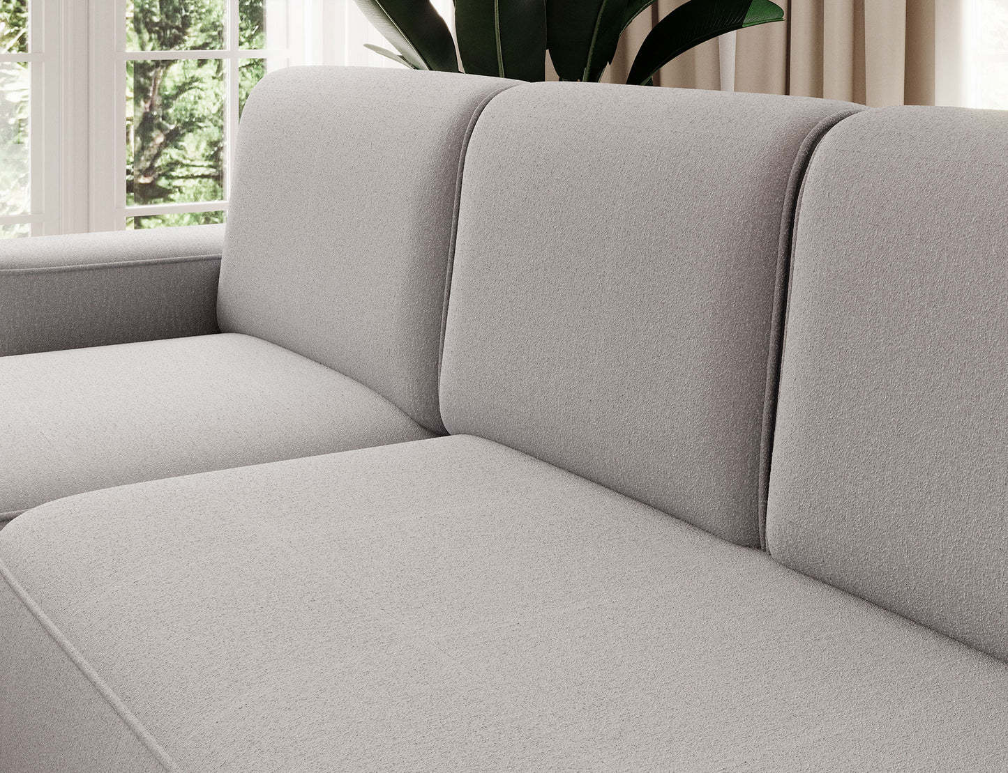 Aurumm 4 Seater Storage Sleeper Chaise Sofa - Light Grey