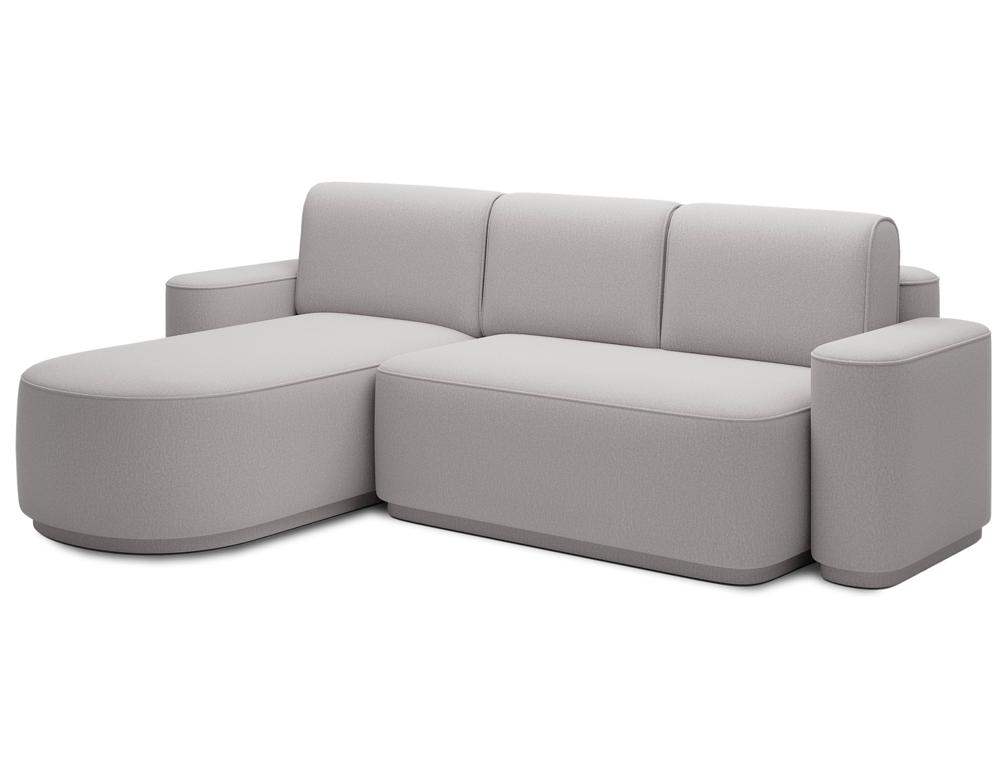 Aurumm 4 Seater Storage Sleeper Chaise Sofa - Light Grey