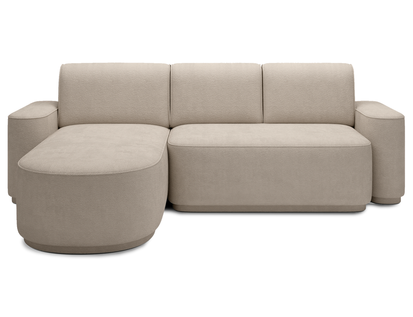 Aurumm 4 Seater Storage Sleeper Chaise Sofa - Beige
