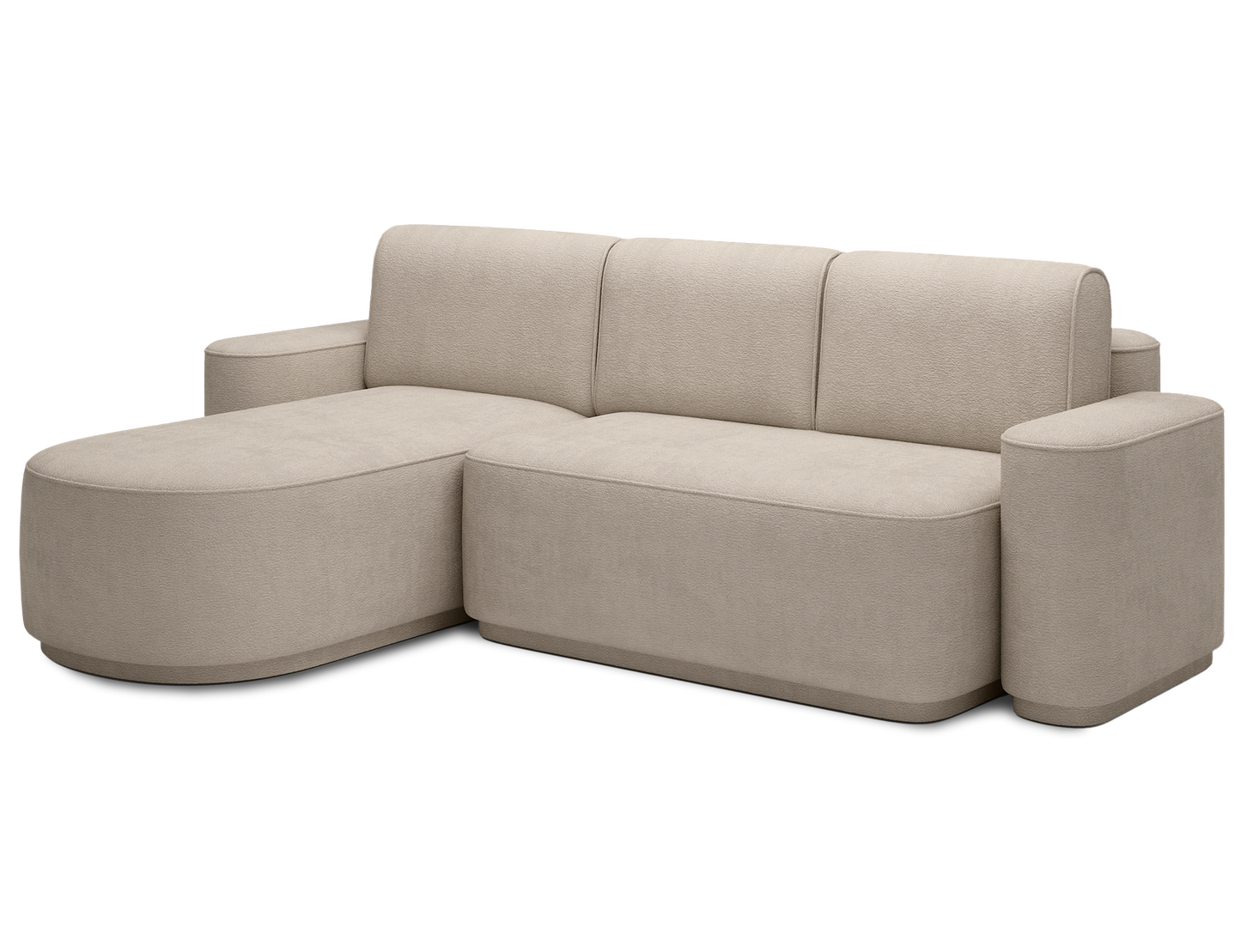 Aurumm 4 Seater Storage Sleeper Chaise Sofa - Beige