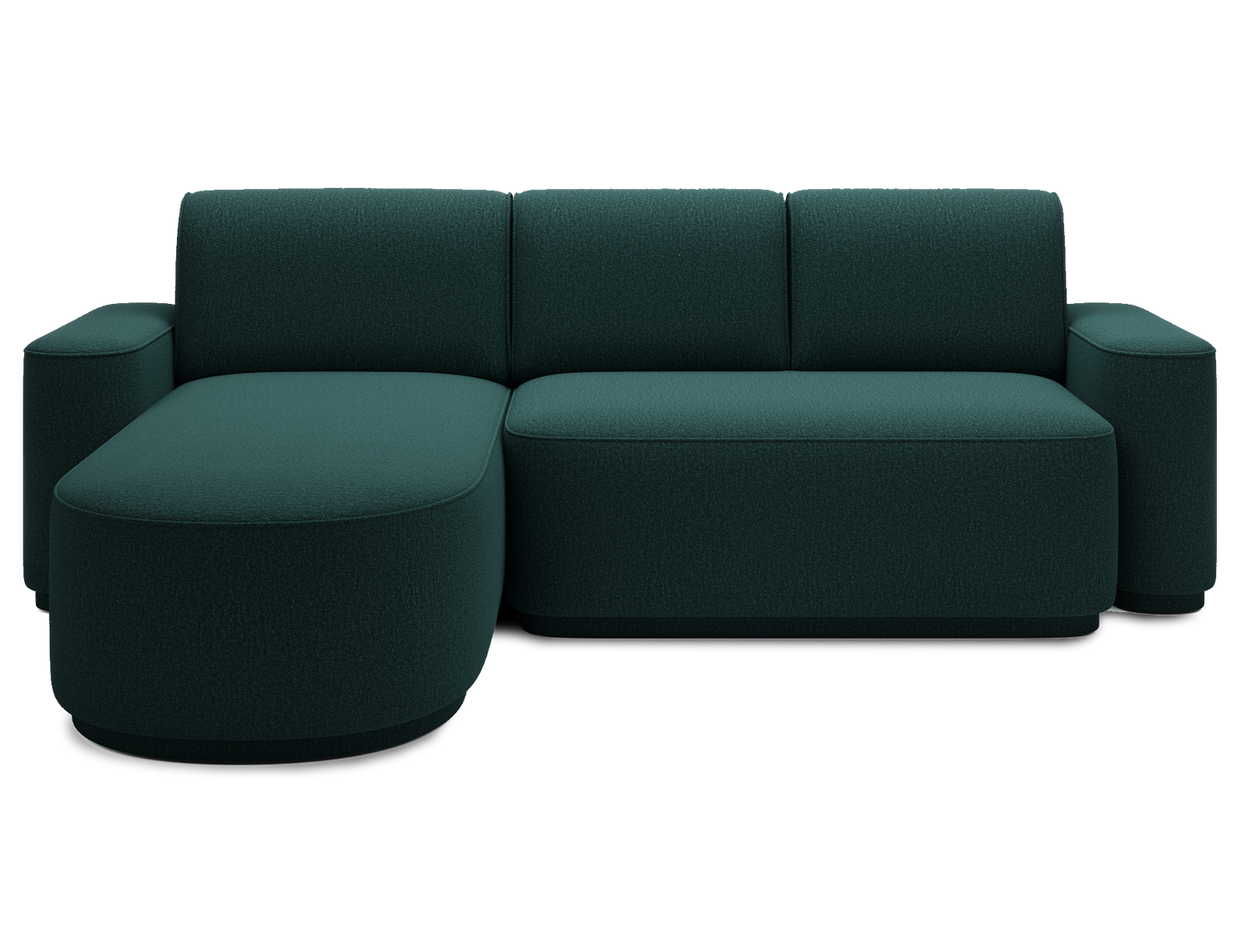 Aurumm 4 Seater Storage Sleeper Chaise Sofa - Emerald Green