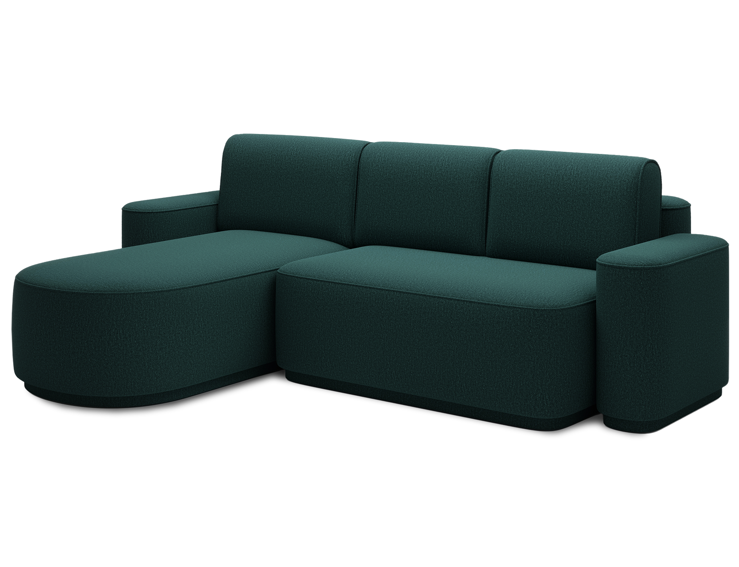 Aurumm 4 Seater Storage Sleeper Chaise Sofa - Emerald Green